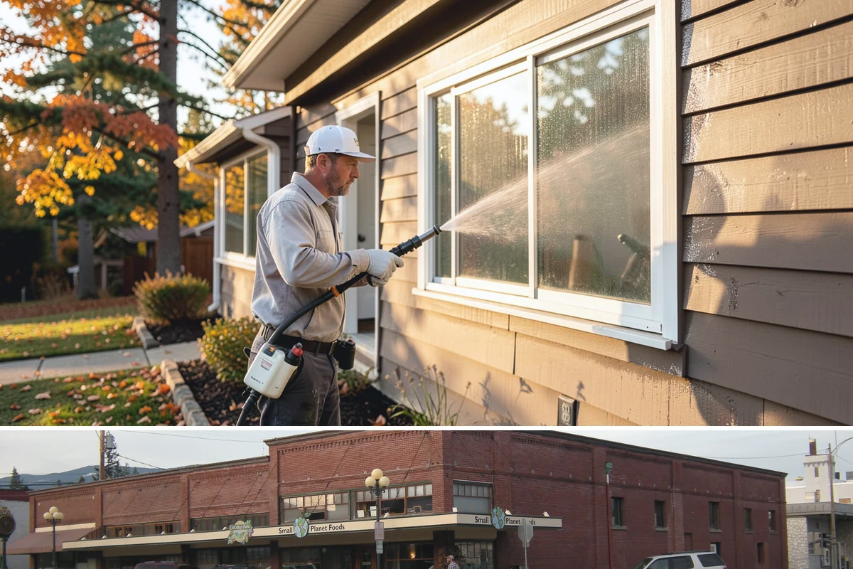 School Exterior Cleaning in Sedro-Woolley, Skagit County, WA - Summer break is the ideal window for a full-campus wash, with a lighter cleaning over winter break to manage wet-season algae.