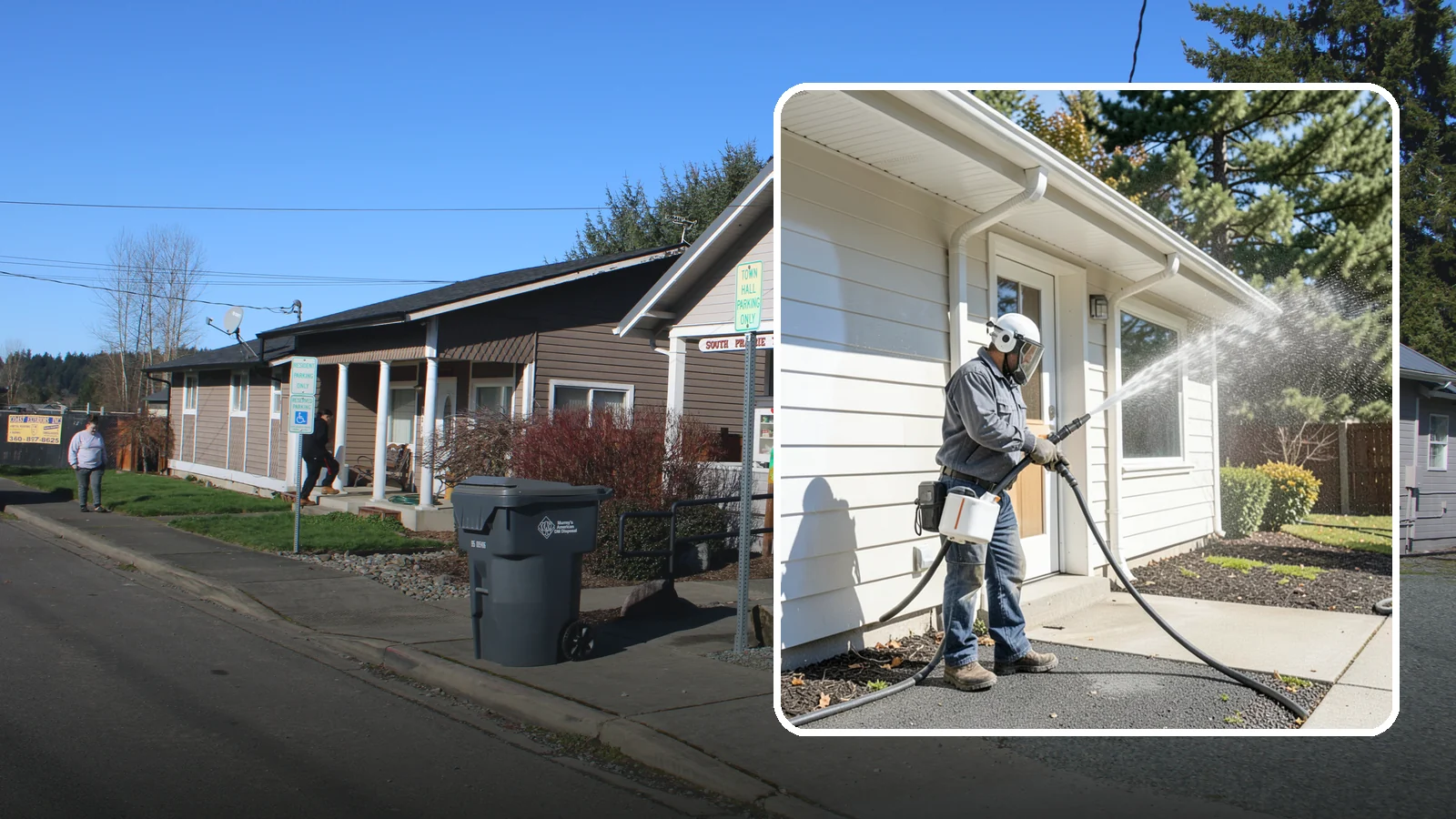 School Exterior Cleaning in South Prairie, Pierce County, WA - Safe, thorough exterior cleaning for schools that clears algae, gum, and grime from entrances, breezeways, and play-adjacent...