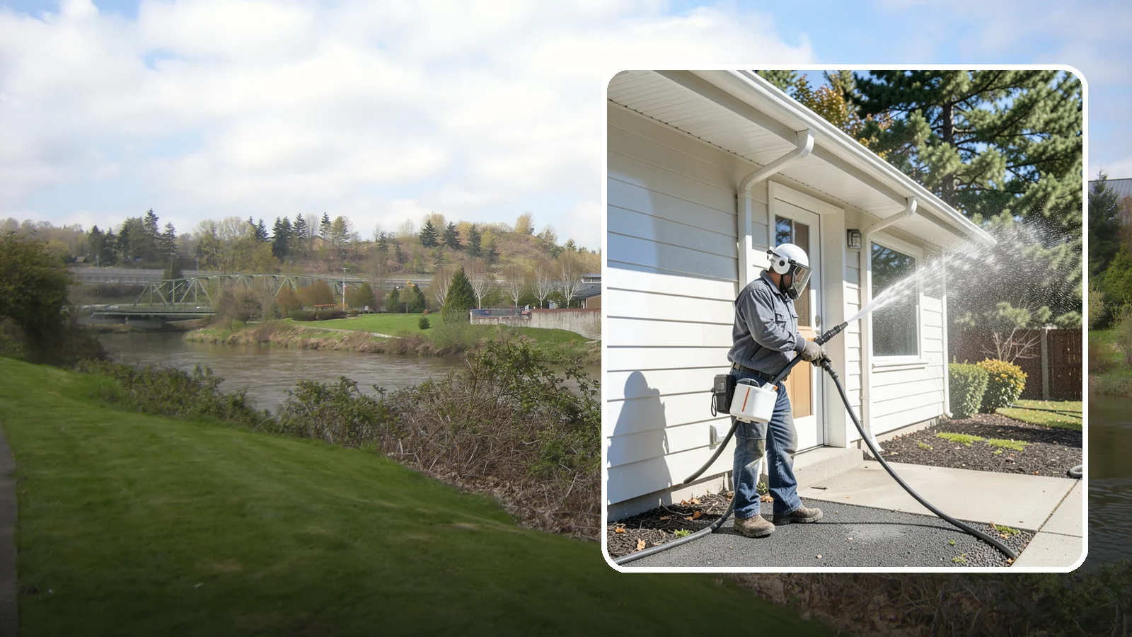 School Exterior Cleaning in Tukwila, King County, WA - Safe, thorough exterior cleaning for schools that clears algae, gum, and grime from entrances, breezeways, and play-adjacent...