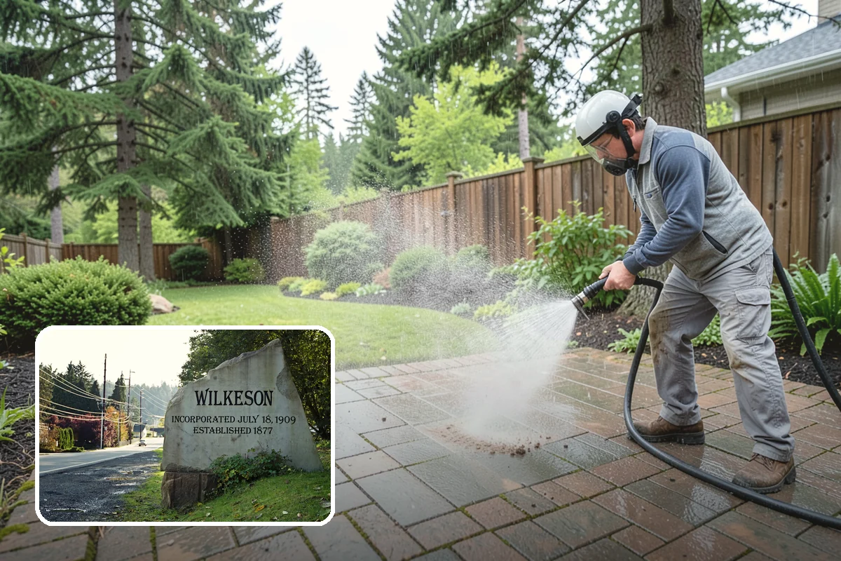 School Exterior Cleaning in Wilkeson, Pierce County, WA - Removes slick algae from breezeways and covered walkways