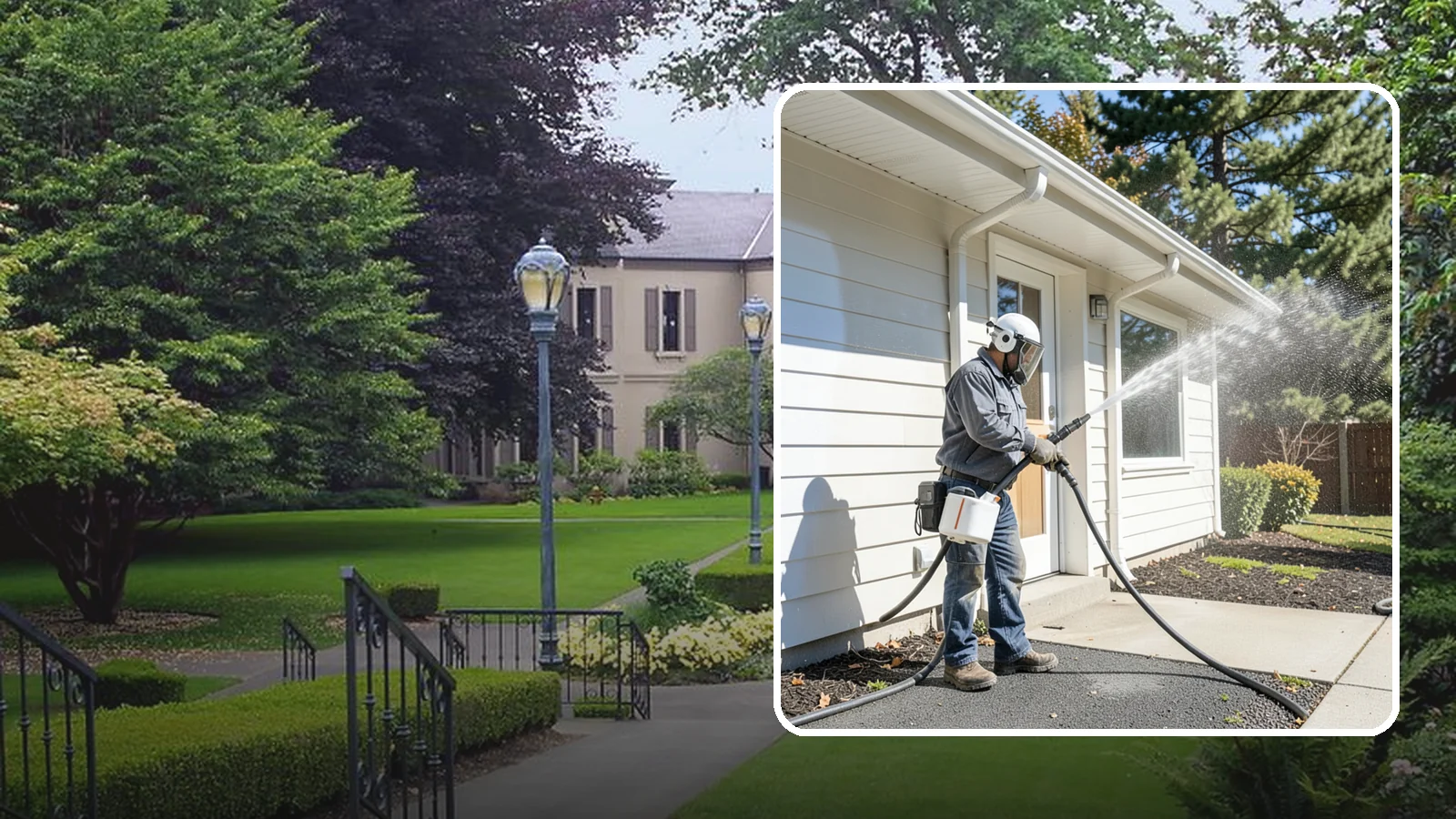 School Exterior Cleaning in Woodinville, King County, WA - Safe, thorough exterior cleaning for schools that clears algae, gum, and grime from entrances, breezeways, and play-adjacent...