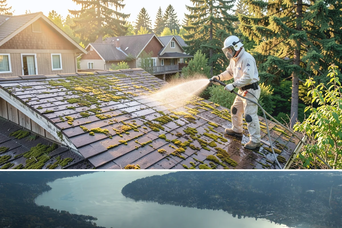 Screen Cleaning in Sammamish, King County, WA - Clean screens in late spring after the heaviest pollen season loads them with residue.
