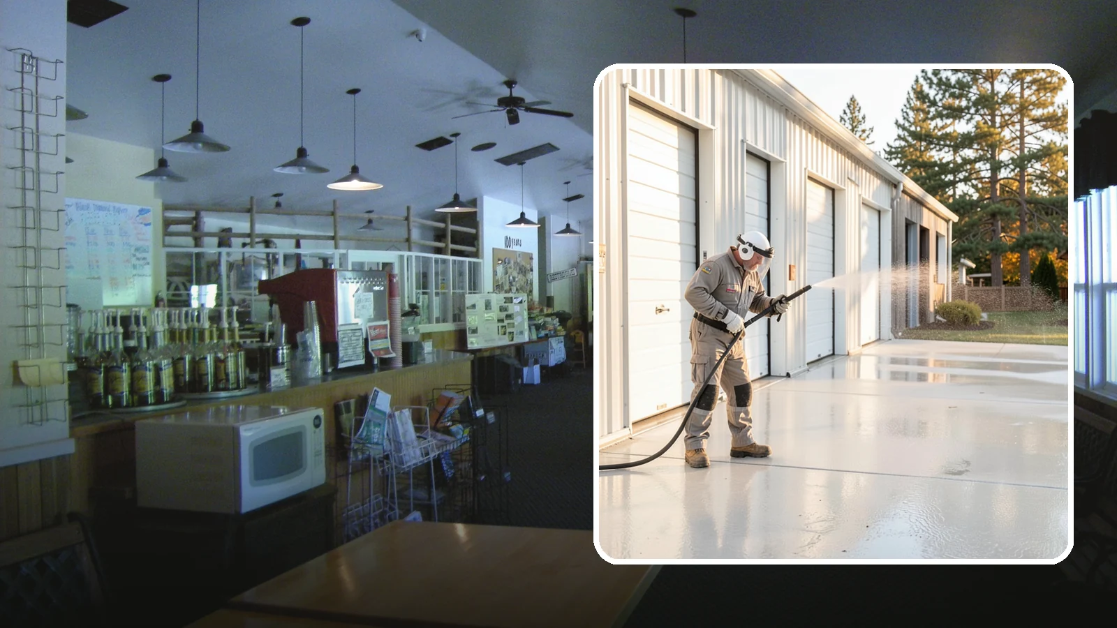 Self-Storage Facility Cleaning in Black Diamond, King County, WA - Facility-wide exterior cleaning for self-storage sites that brightens roll-up doors, corridors, and drive lanes across sprawling...