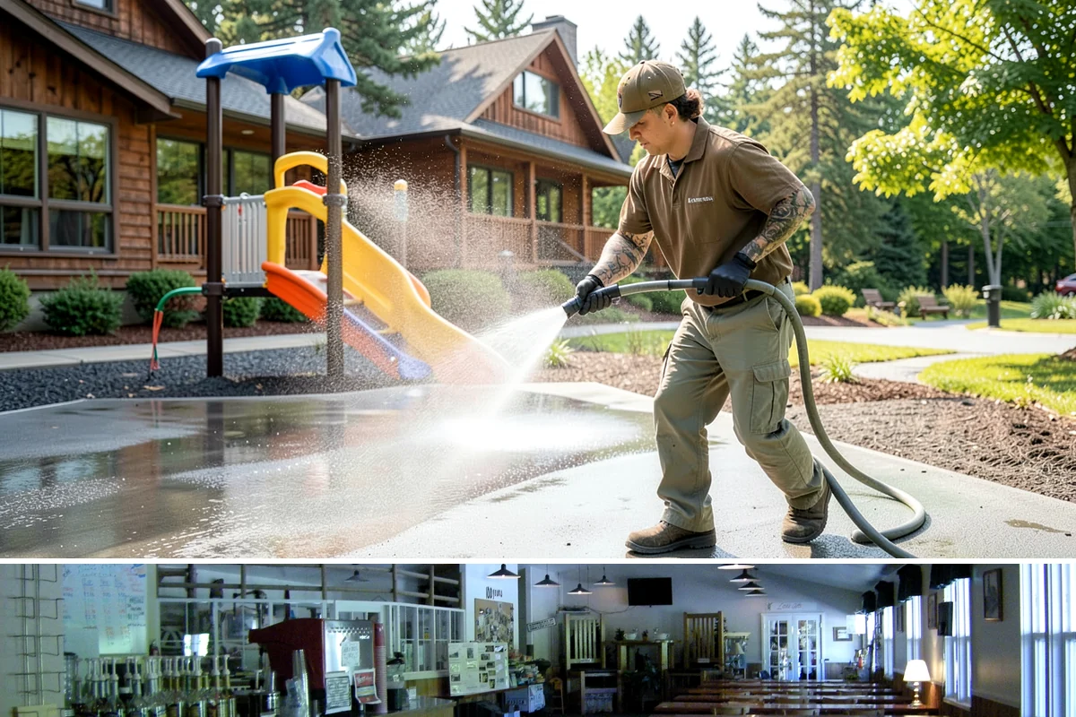 Self-Storage Facility Cleaning in Black Diamond, King County, WA - Annual or semi-annual cleaning in spring and early fall keeps a storage facility bright through the Northwest's wet months.