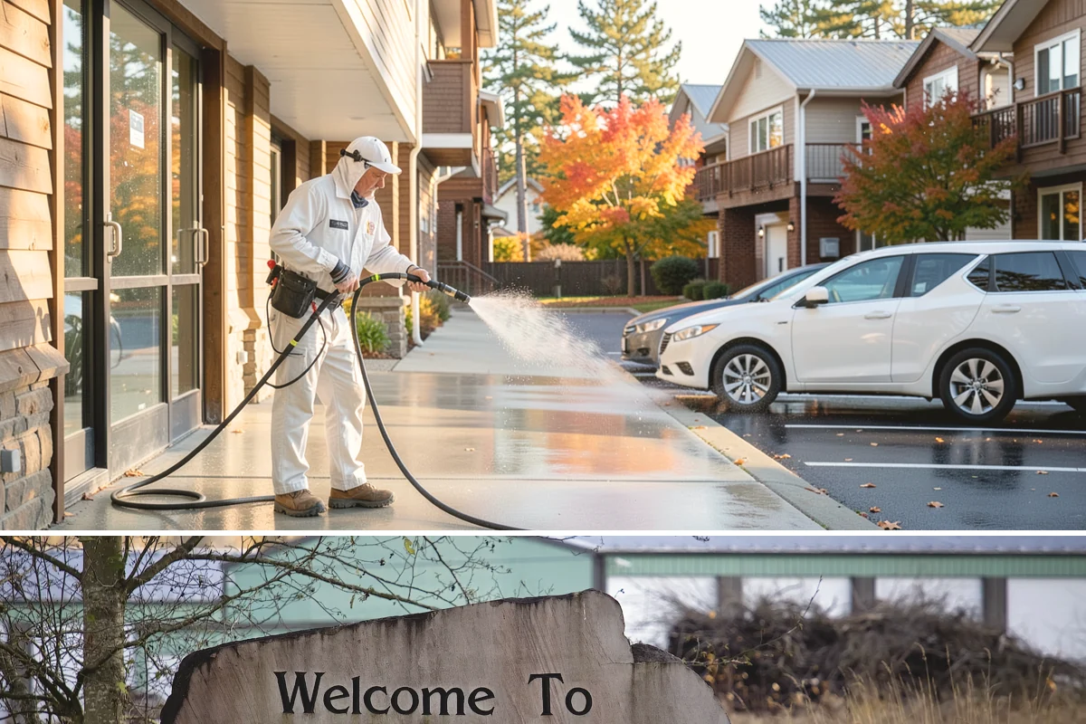 Self-Storage Facility Cleaning in Buckley, Pierce County, WA - Annual or semi-annual cleaning in spring and early fall keeps a storage facility bright through the Northwest's wet months.