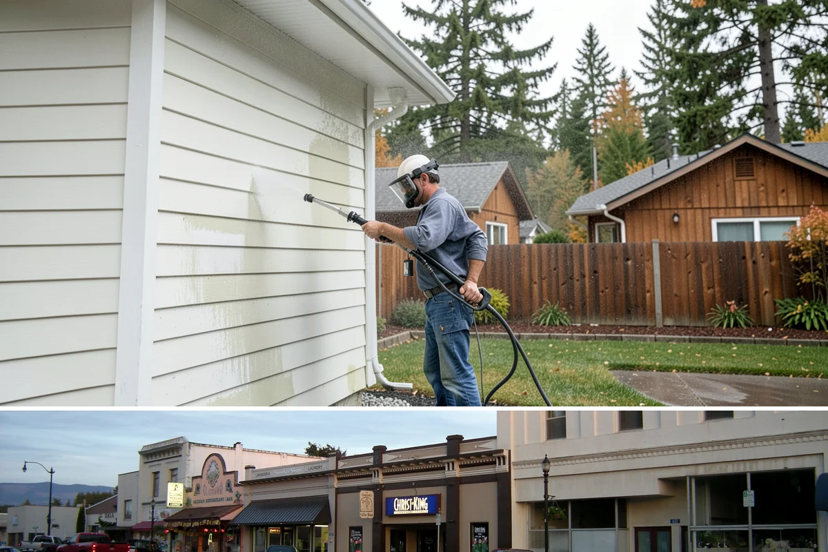 Self-Storage Facility Cleaning in Burlington, Skagit County, WA - Annual or semi-annual cleaning in spring and early fall keeps a storage facility bright through the Northwest's wet months.
