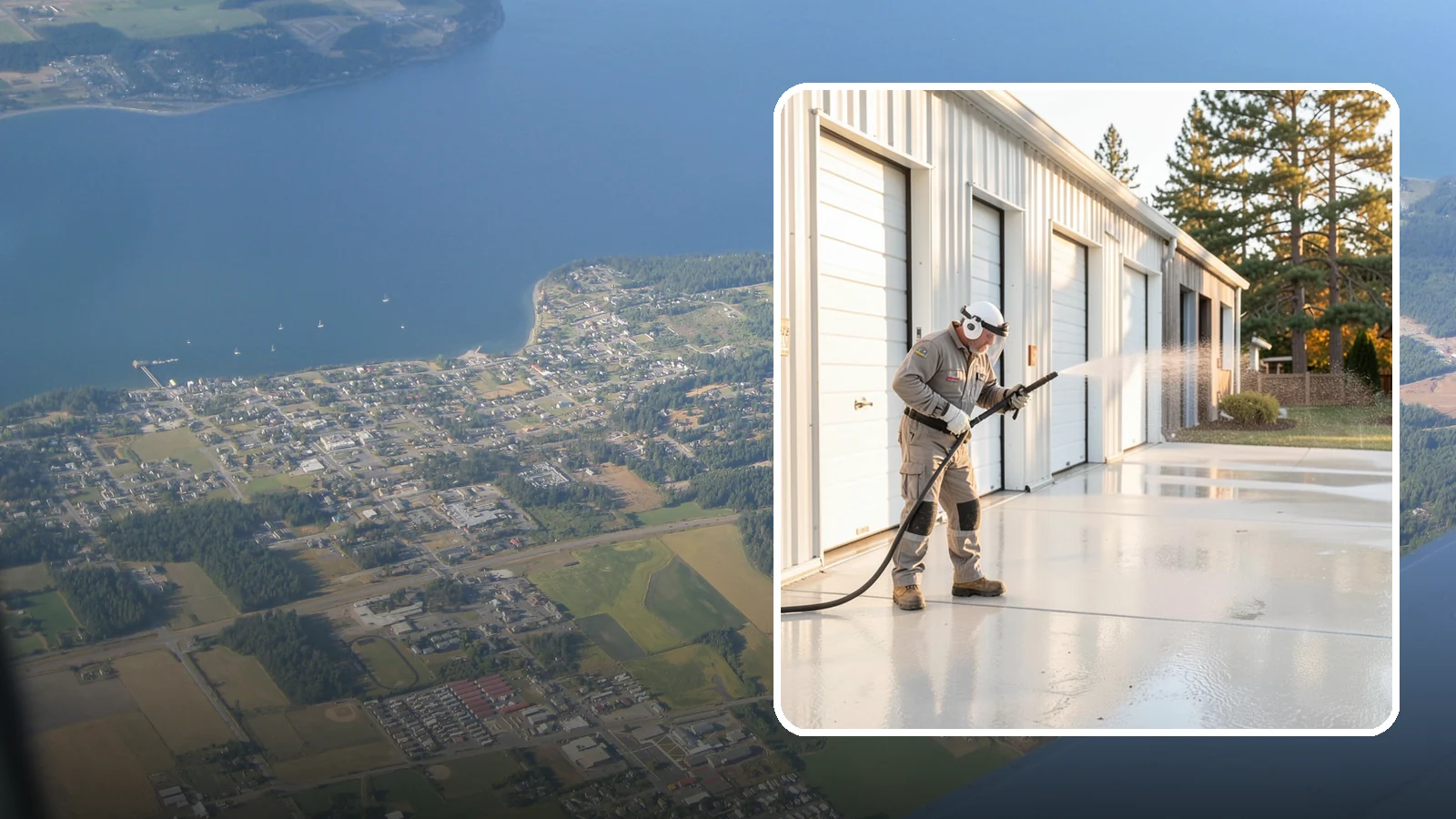 Self-Storage Facility Cleaning in Coupeville, Island County, WA - Facility-wide exterior cleaning for self-storage sites that brightens roll-up doors, corridors, and drive lanes across sprawling...