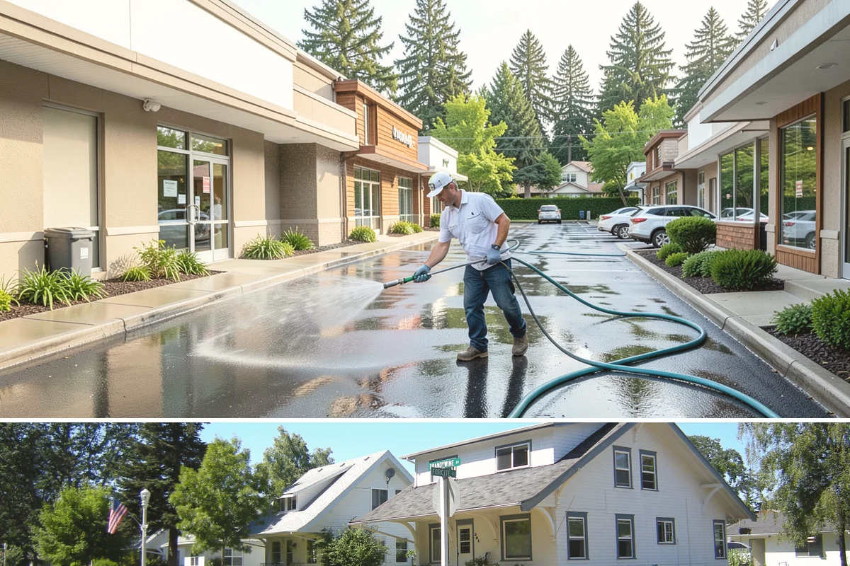 Self-Storage Facility Cleaning in DuPont, Pierce County, WA - Annual or semi-annual cleaning in spring and early fall keeps a storage facility bright through the Northwest's wet months.