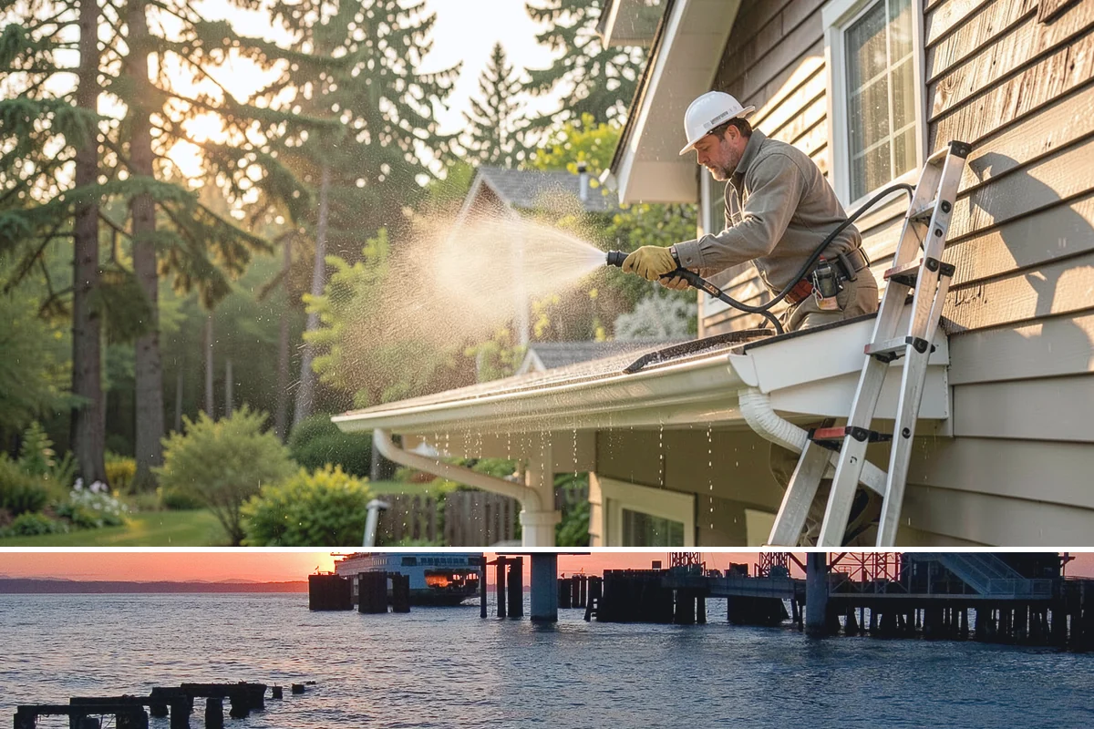 Self-Storage Facility Cleaning in Edmonds, Snohomish County, WA - Annual or semi-annual cleaning in spring and early fall keeps a storage facility bright through the Northwest's wet months.