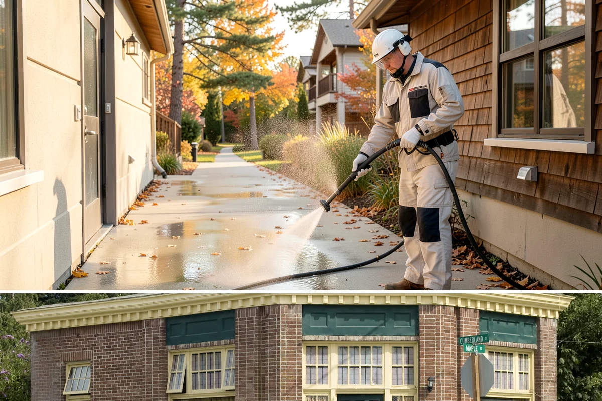 Self-Storage Facility Cleaning in Hamilton, Skagit County, WA - Annual or semi-annual cleaning in spring and early fall keeps a storage facility bright through the Northwest's wet months.