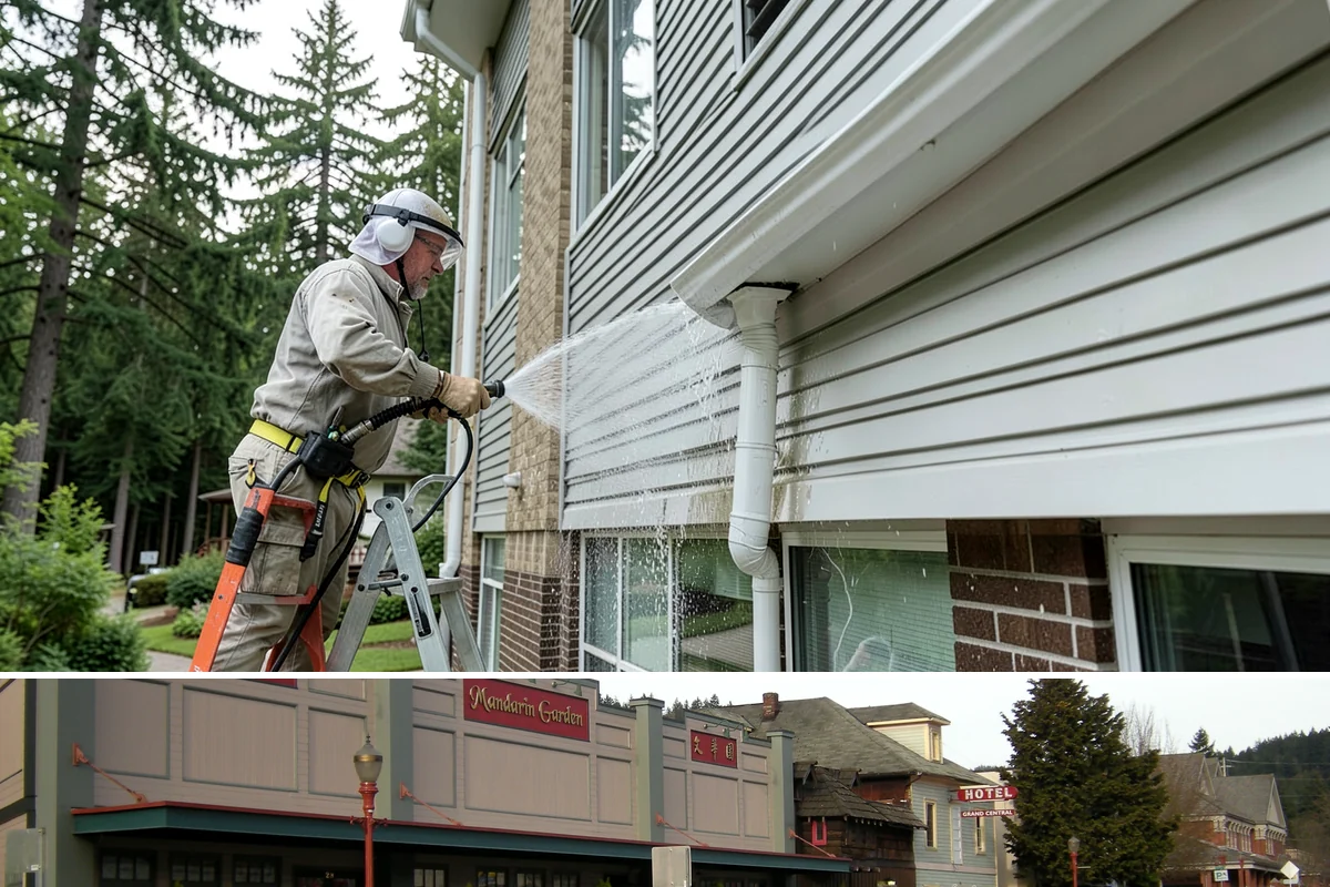 Self-Storage Facility Cleaning in Issaquah, King County, WA - Annual or semi-annual cleaning in spring and early fall keeps a storage facility bright through the Northwest's wet months.
