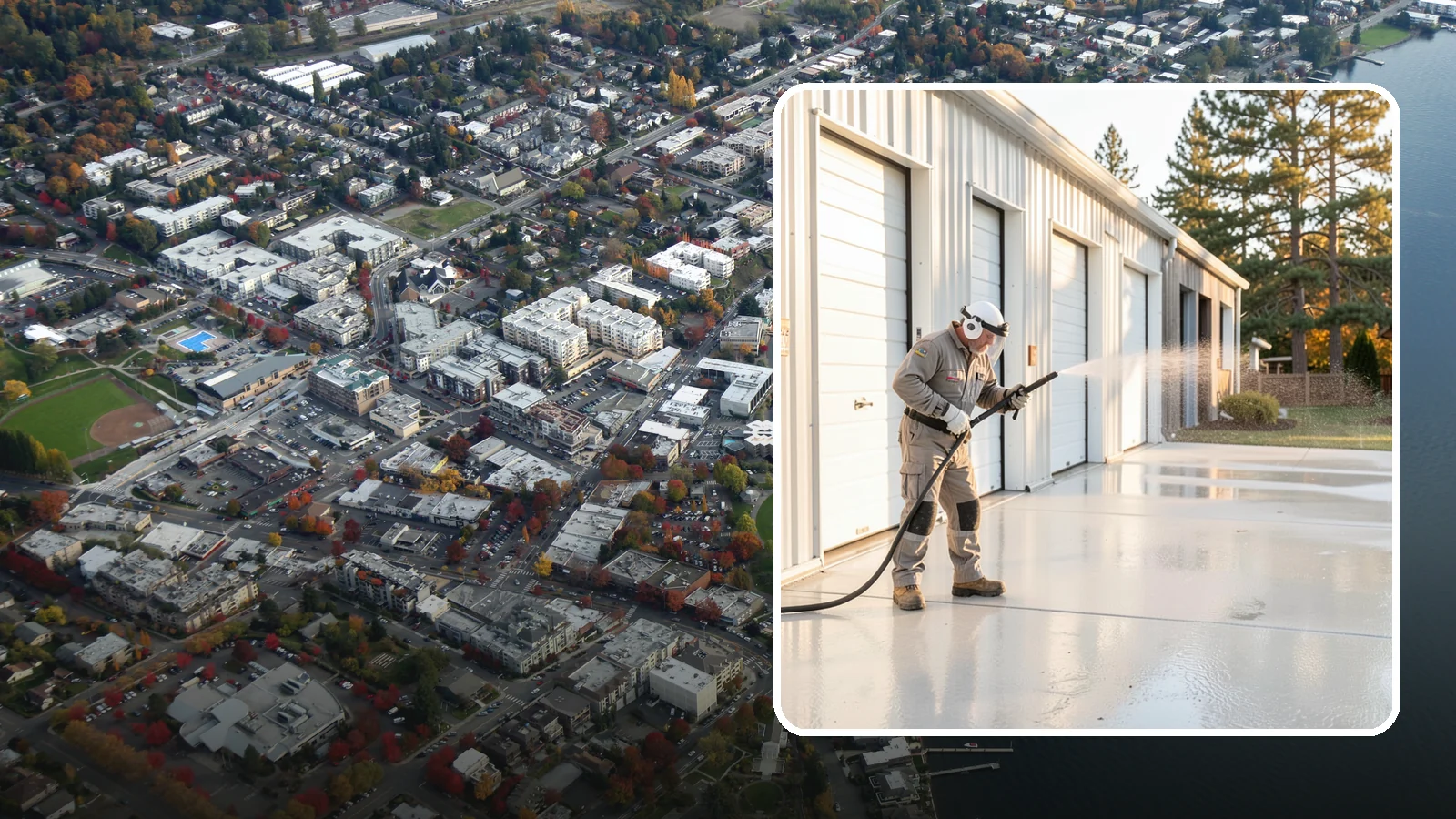 Self-Storage Facility Cleaning in Kirkland, King County, WA - Facility-wide exterior cleaning for self-storage sites that brightens roll-up doors, corridors, and drive lanes across sprawling...