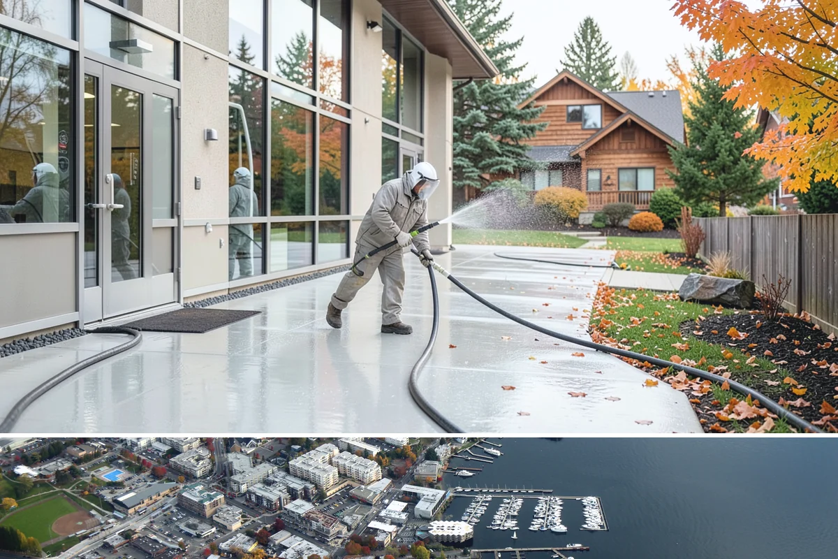 Self-Storage Facility Cleaning in Kirkland, King County, WA - Annual or semi-annual cleaning in spring and early fall keeps a storage facility bright through the Northwest's wet months.