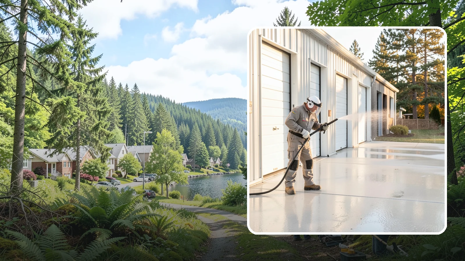 Self-Storage Facility Cleaning in Lake Forest Park, King County, WA - Facility-wide exterior cleaning for self-storage sites that brightens roll-up doors, corridors, and drive lanes across sprawling...