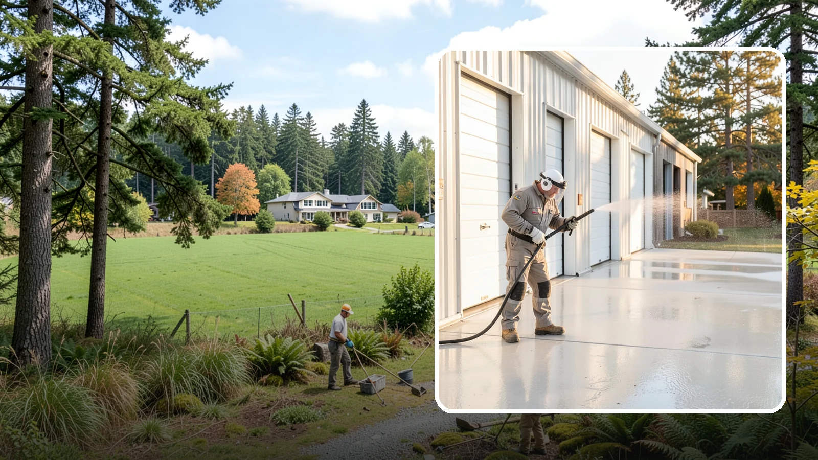 Self-Storage Facility Cleaning in Lyman, Skagit County, WA - Facility-wide exterior cleaning for self-storage sites that brightens roll-up doors, corridors, and drive lanes across sprawling...