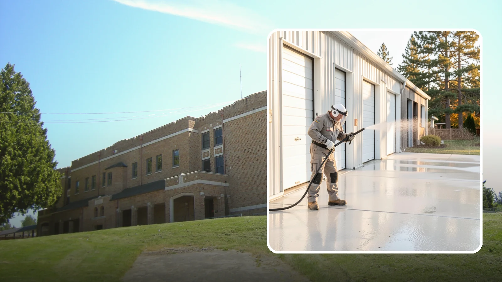Self-Storage Facility Cleaning in Maple Valley, King County, WA - Facility-wide exterior cleaning for self-storage sites that brightens roll-up doors, corridors, and drive lanes across sprawling...