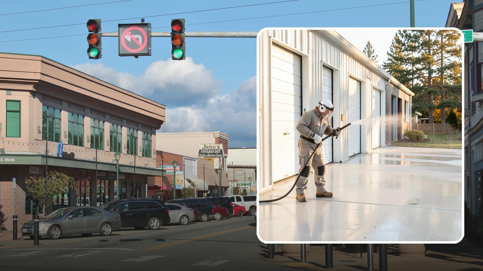 Self-Storage Facility Cleaning in Monroe, Snohomish County, WA - Facility-wide exterior cleaning for self-storage sites that brightens roll-up doors, corridors, and drive lanes across sprawling...