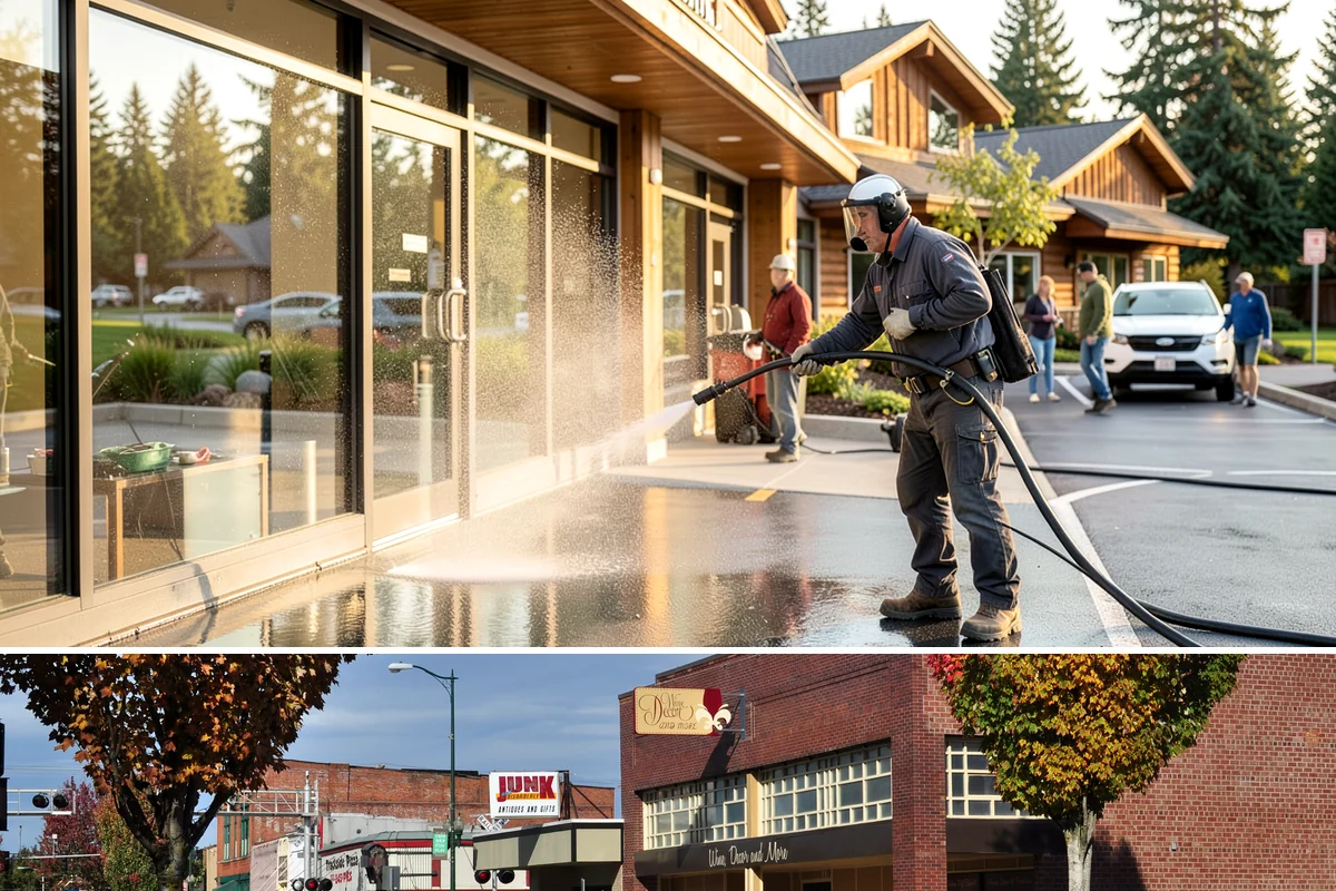 Self-Storage Facility Cleaning in Puyallup, Pierce County, WA - Annual or semi-annual cleaning in spring and early fall keeps a storage facility bright through the Northwest's wet months.