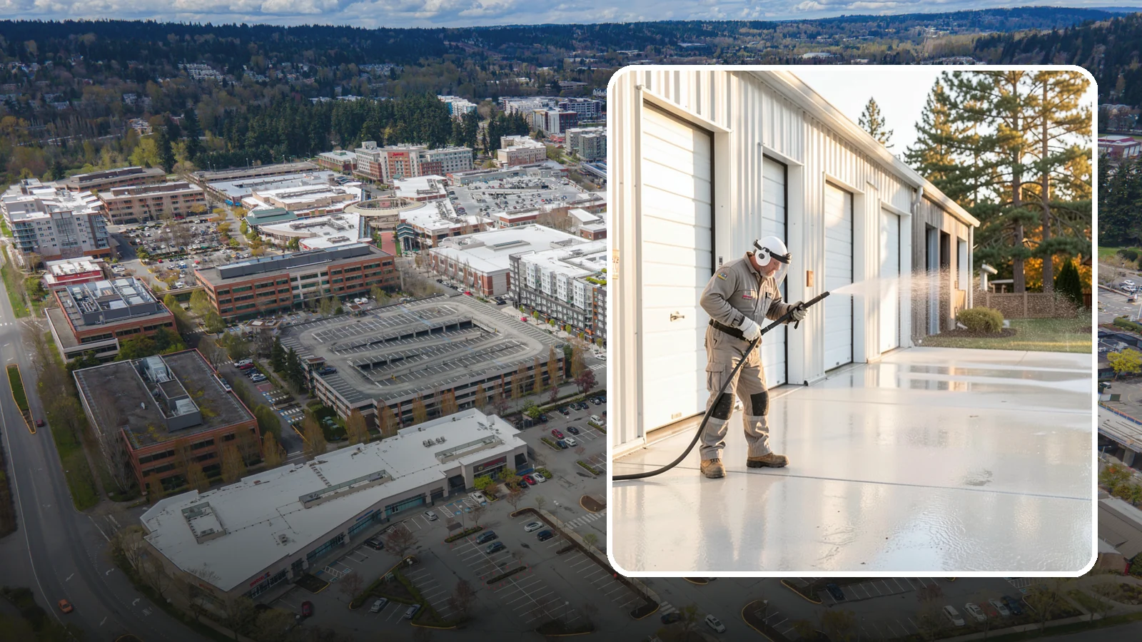 Self-Storage Facility Cleaning in Redmond, King County, WA - Facility-wide exterior cleaning for self-storage sites that brightens roll-up doors, corridors, and drive lanes across sprawling...