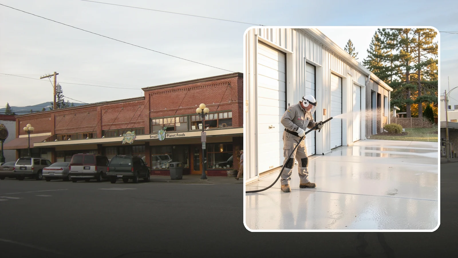 Self-Storage Facility Cleaning in Sedro-Woolley, Skagit County, WA - Facility-wide exterior cleaning for self-storage sites that brightens roll-up doors, corridors, and drive lanes across sprawling...