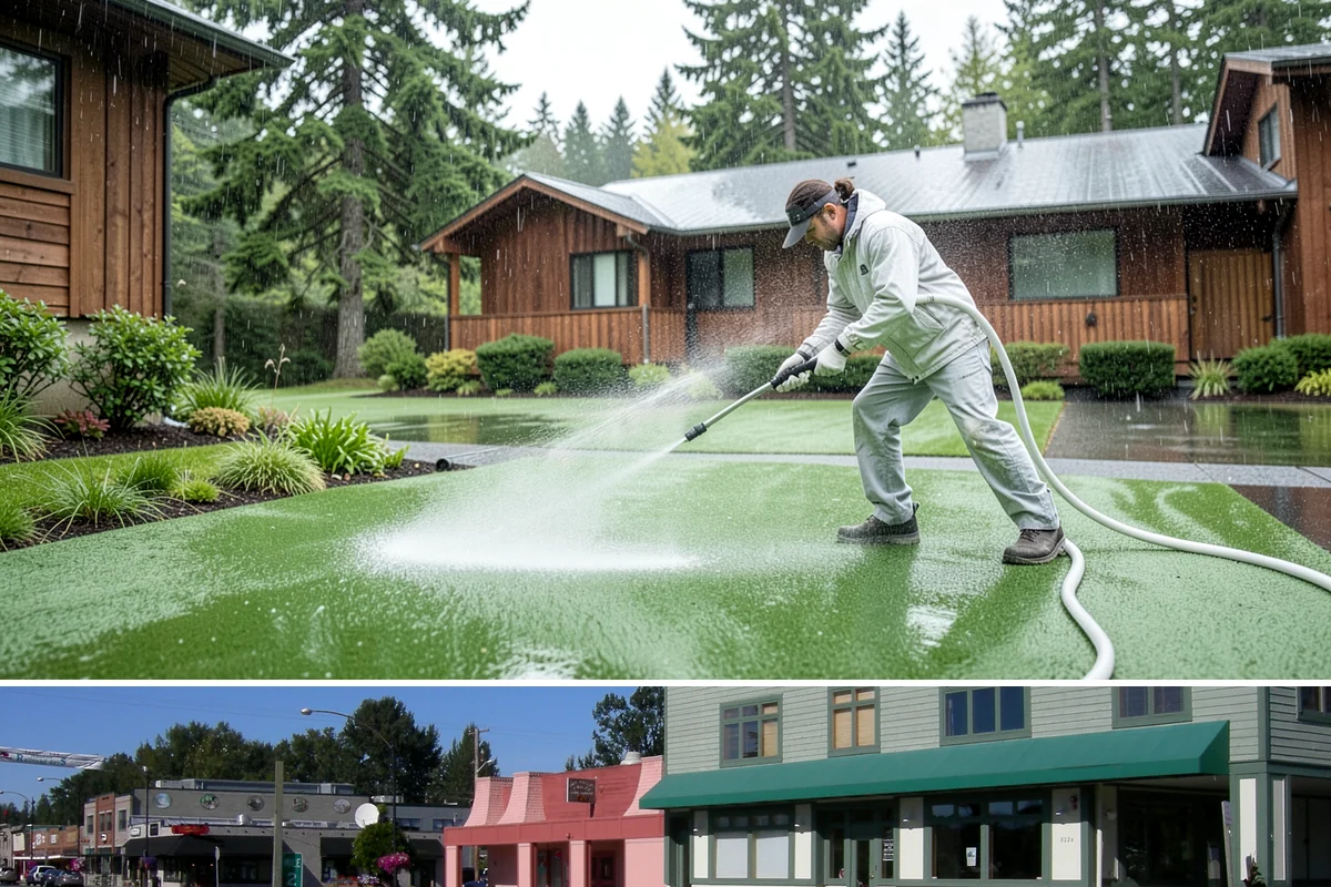 Self-Storage Facility Cleaning in Snoqualmie, King County, WA - Annual or semi-annual cleaning in spring and early fall keeps a storage facility bright through the Northwest's wet months.