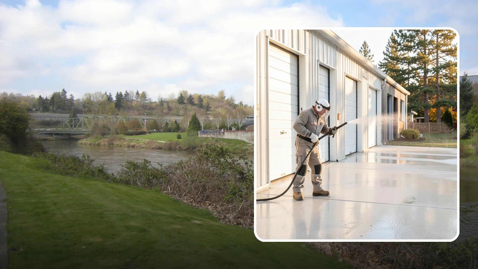Self-Storage Facility Cleaning in Tukwila, King County, WA - Facility-wide exterior cleaning for self-storage sites that brightens roll-up doors, corridors, and drive lanes across sprawling...