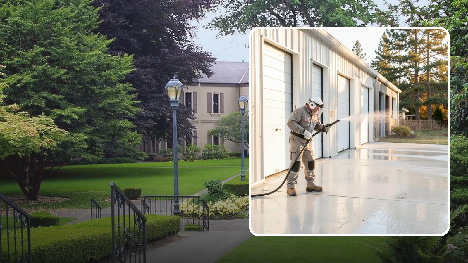 Self-Storage Facility Cleaning in Woodinville, King County, WA - Facility-wide exterior cleaning for self-storage sites that brightens roll-up doors, corridors, and drive lanes across sprawling...