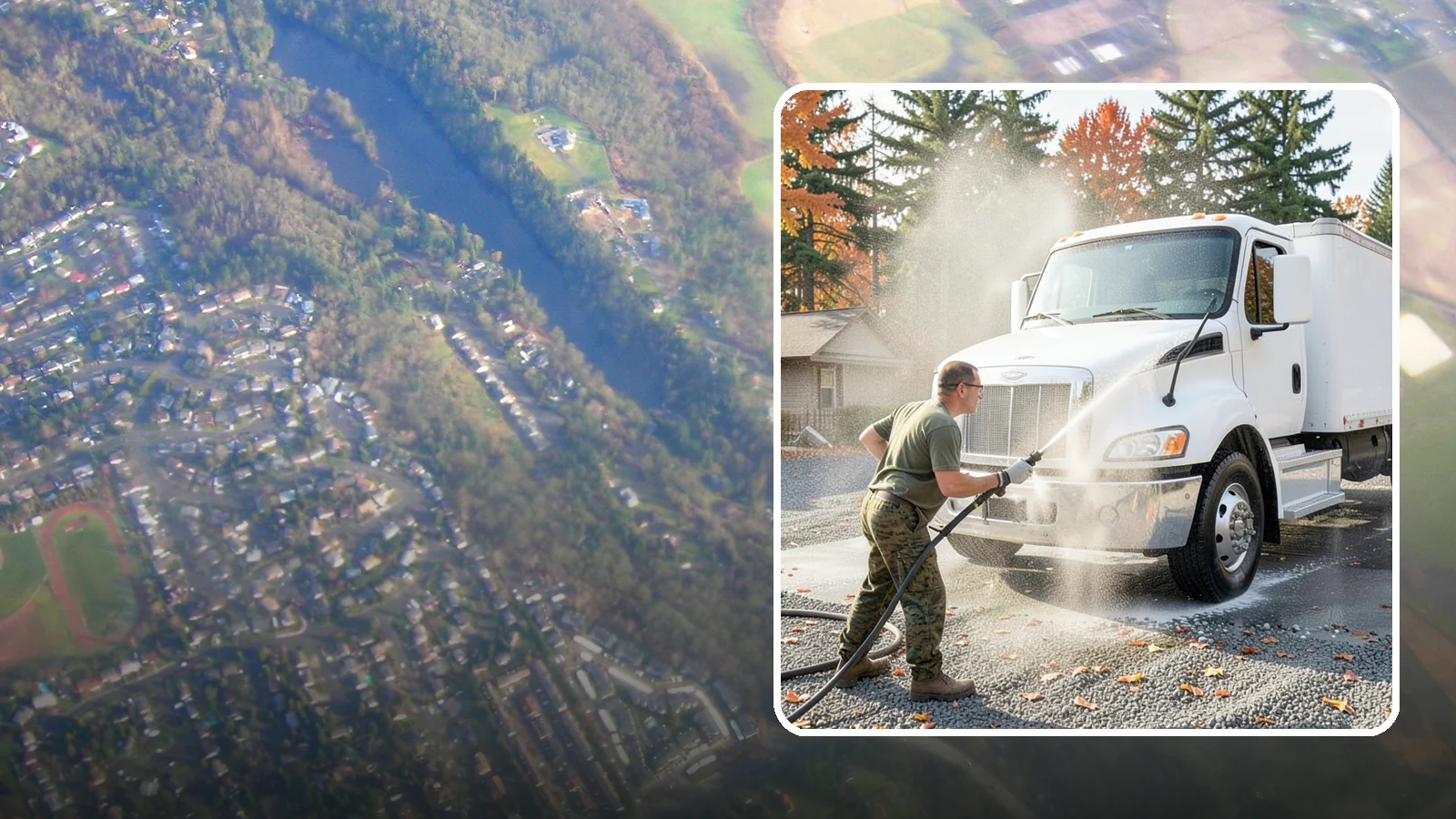 Semi-Truck Washing in Algona, King County, WA - We wash semi-trucks and trailers, clearing the road grime, salt film, and exhaust soot that build up over long Northwest hauls.