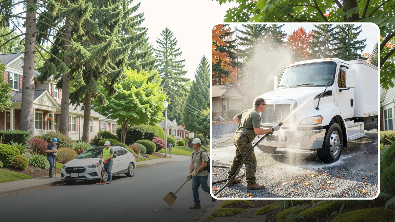 Semi-Truck Washing in Beaux Arts Village, King County, WA - We wash semi-trucks and trailers, clearing the road grime, salt film, and exhaust soot that build up over long Northwest hauls.