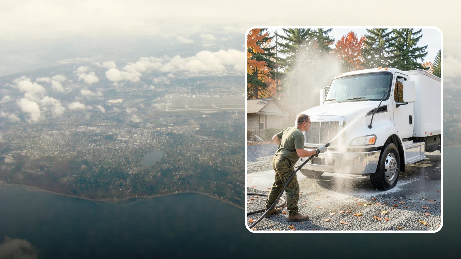 Semi-Truck Washing in Burien, King County, WA - We wash semi-trucks and trailers, clearing the road grime, salt film, and exhaust soot that build up over long Northwest hauls.