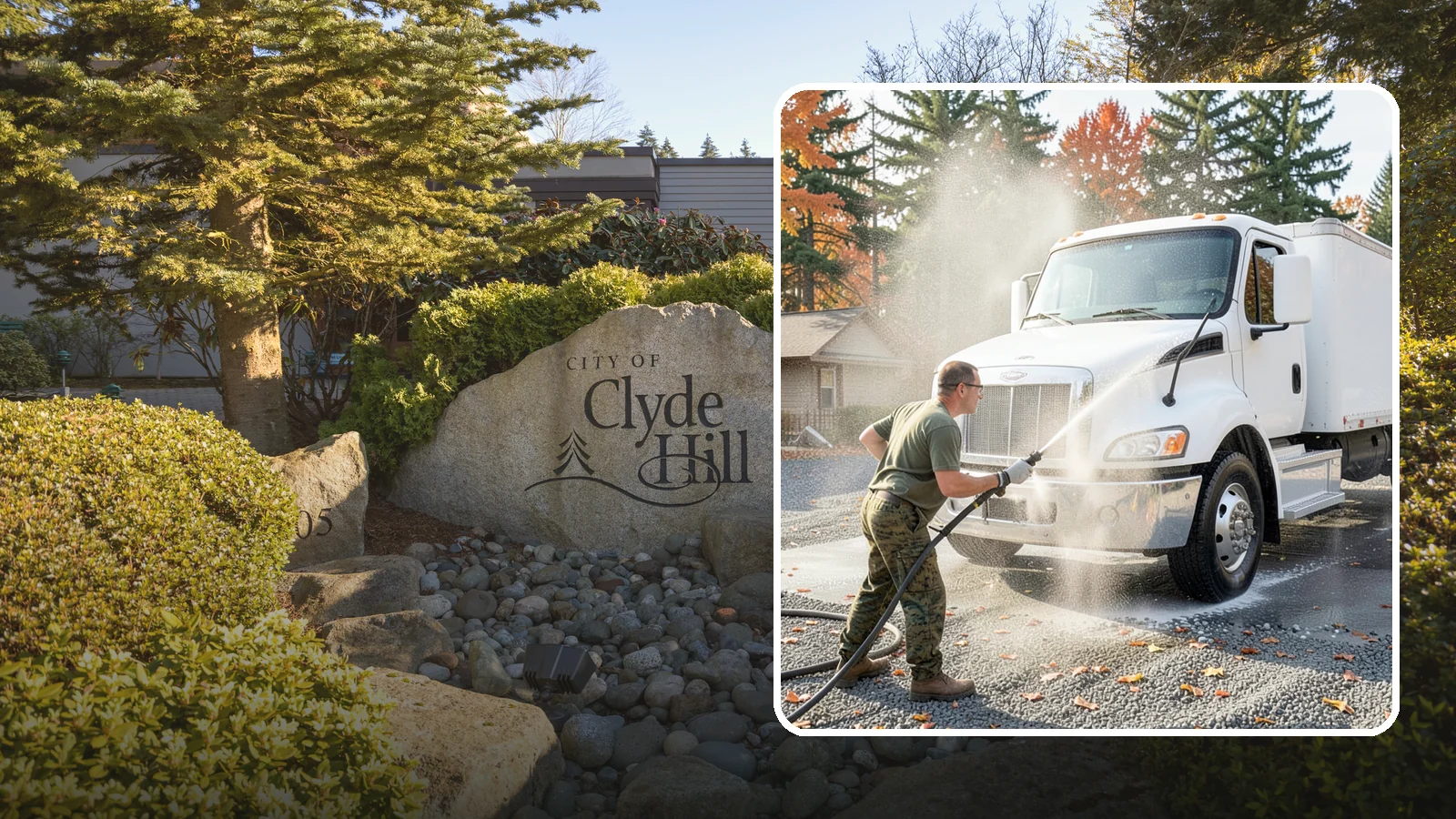 Semi-Truck Washing in Clyde Hill, King County, WA - We wash semi-trucks and trailers, clearing the road grime, salt film, and exhaust soot that build up over long Northwest hauls.