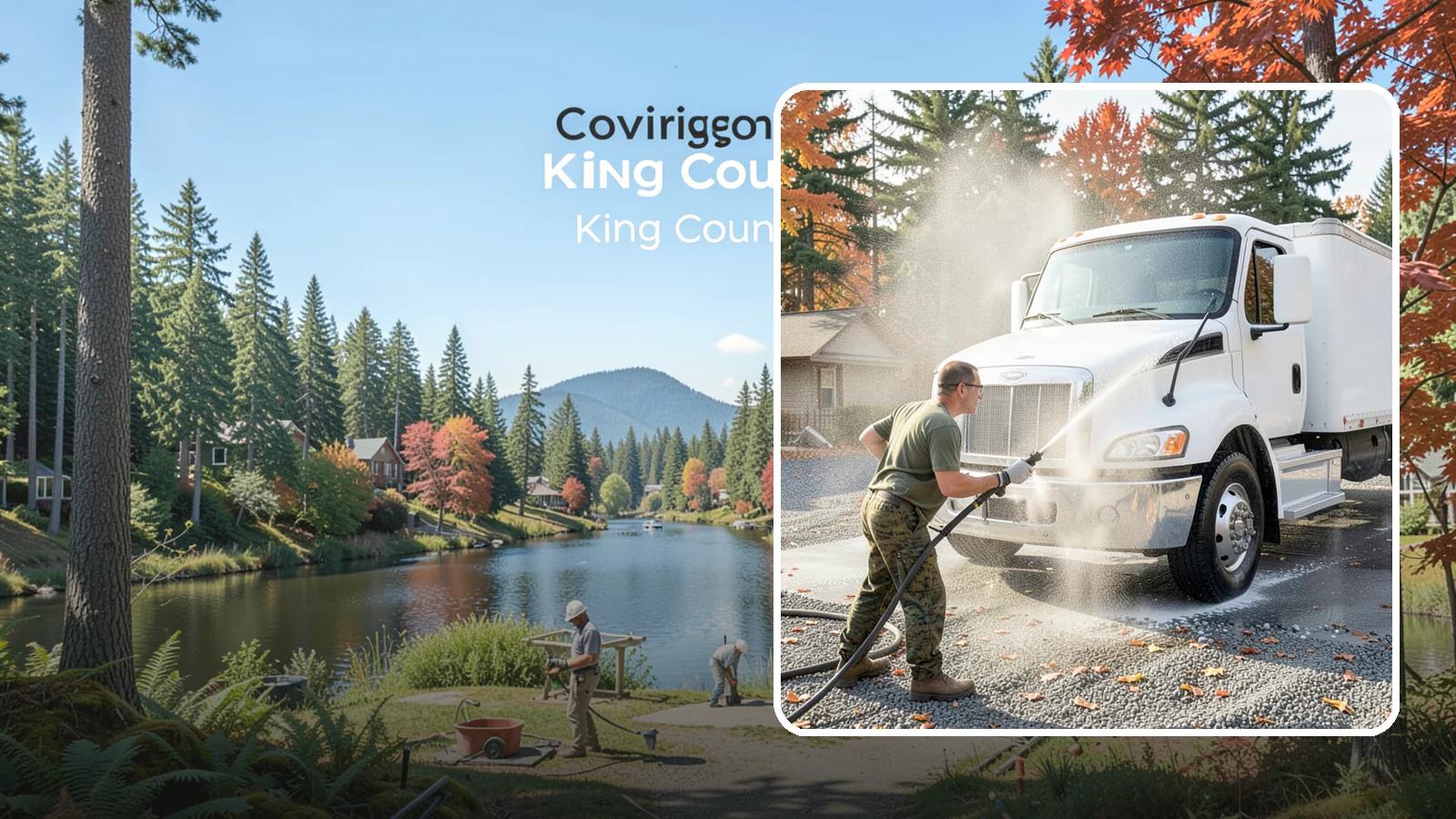 Semi-Truck Washing in Covington, King County, WA - We wash semi-trucks and trailers, clearing the road grime, salt film, and exhaust soot that build up over long Northwest hauls.
