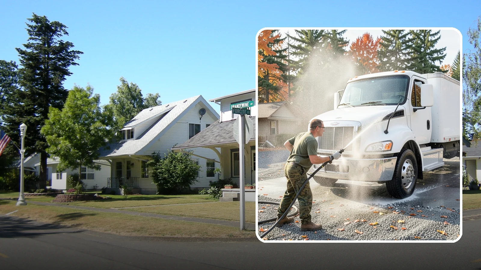 Semi-Truck Washing in DuPont, Pierce County, WA - We wash semi-trucks and trailers, clearing the road grime, salt film, and exhaust soot that build up over long Northwest hauls.