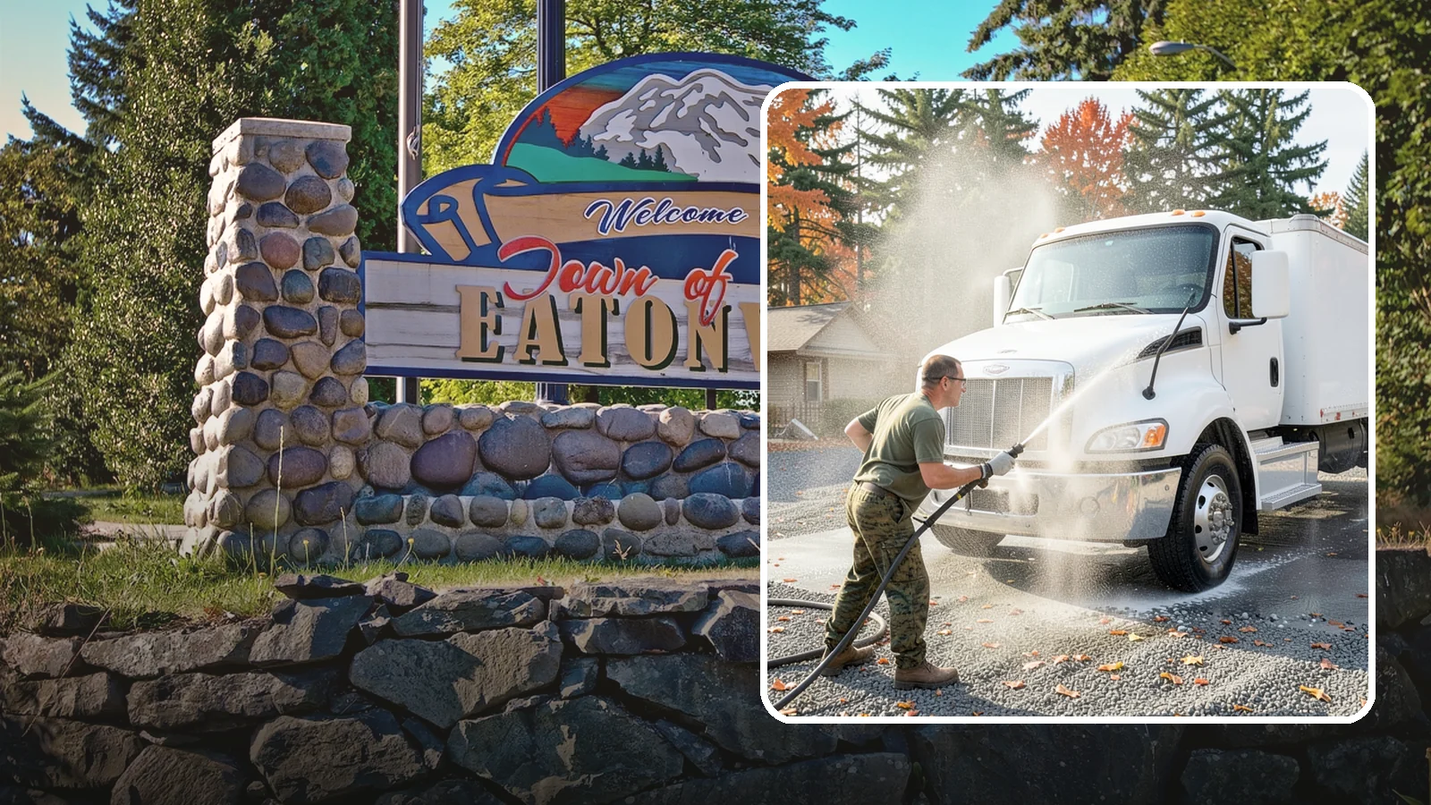 Semi-Truck Washing in Eatonville, Pierce County, WA - We wash semi-trucks and trailers, clearing the road grime, salt film, and exhaust soot that build up over long Northwest hauls.