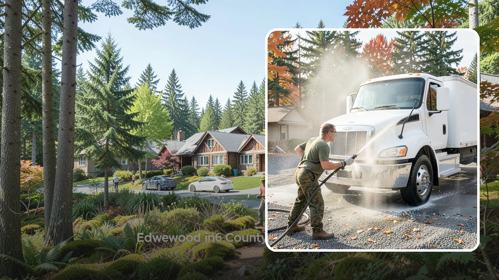 Semi-Truck Washing in Edgewood, Pierce County, WA - We wash semi-trucks and trailers, clearing the road grime, salt film, and exhaust soot that build up over long Northwest hauls.