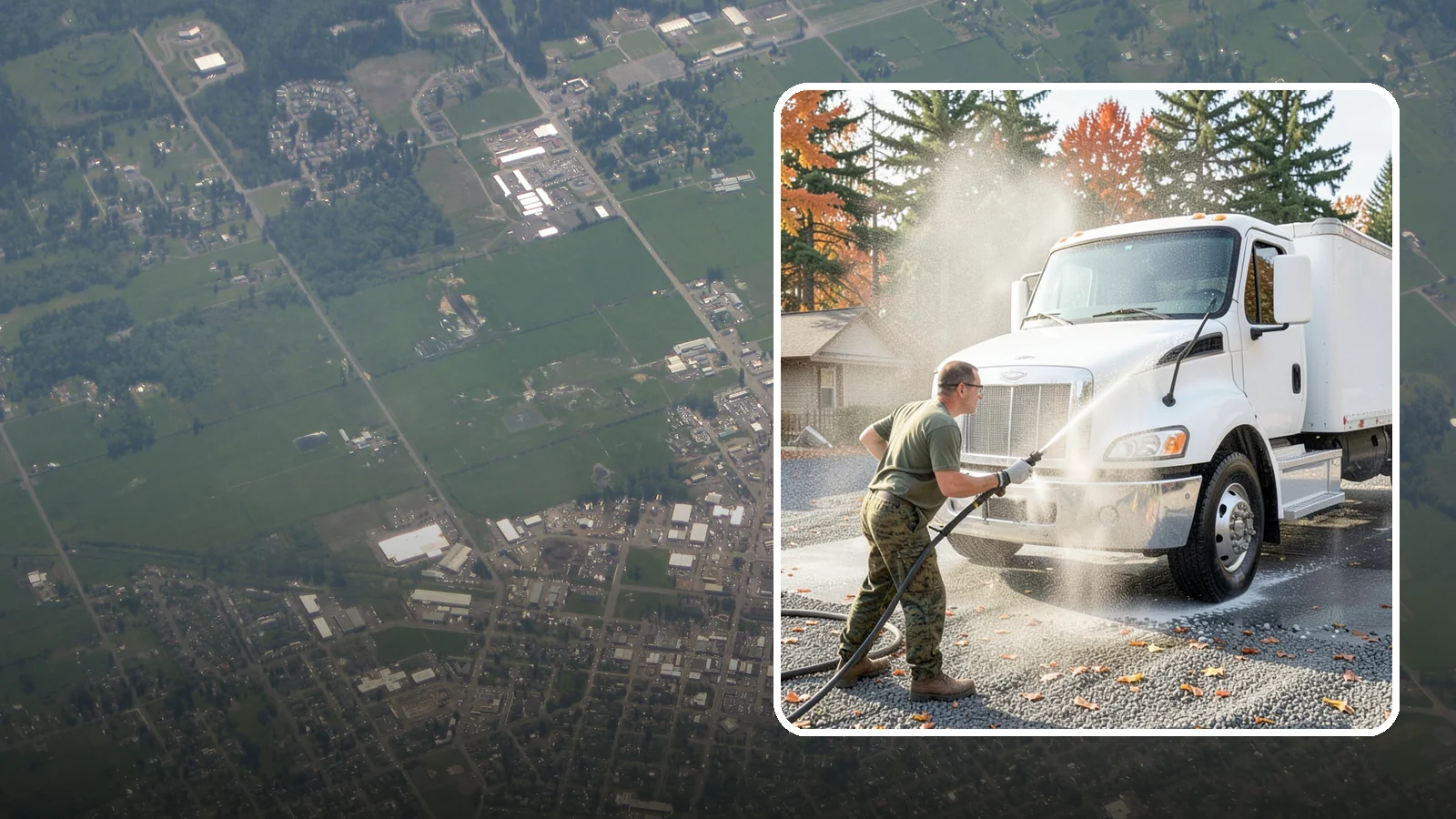 Semi-Truck Washing in Enumclaw, King County, WA - We wash semi-trucks and trailers, clearing the road grime, salt film, and exhaust soot that build up over long Northwest hauls.