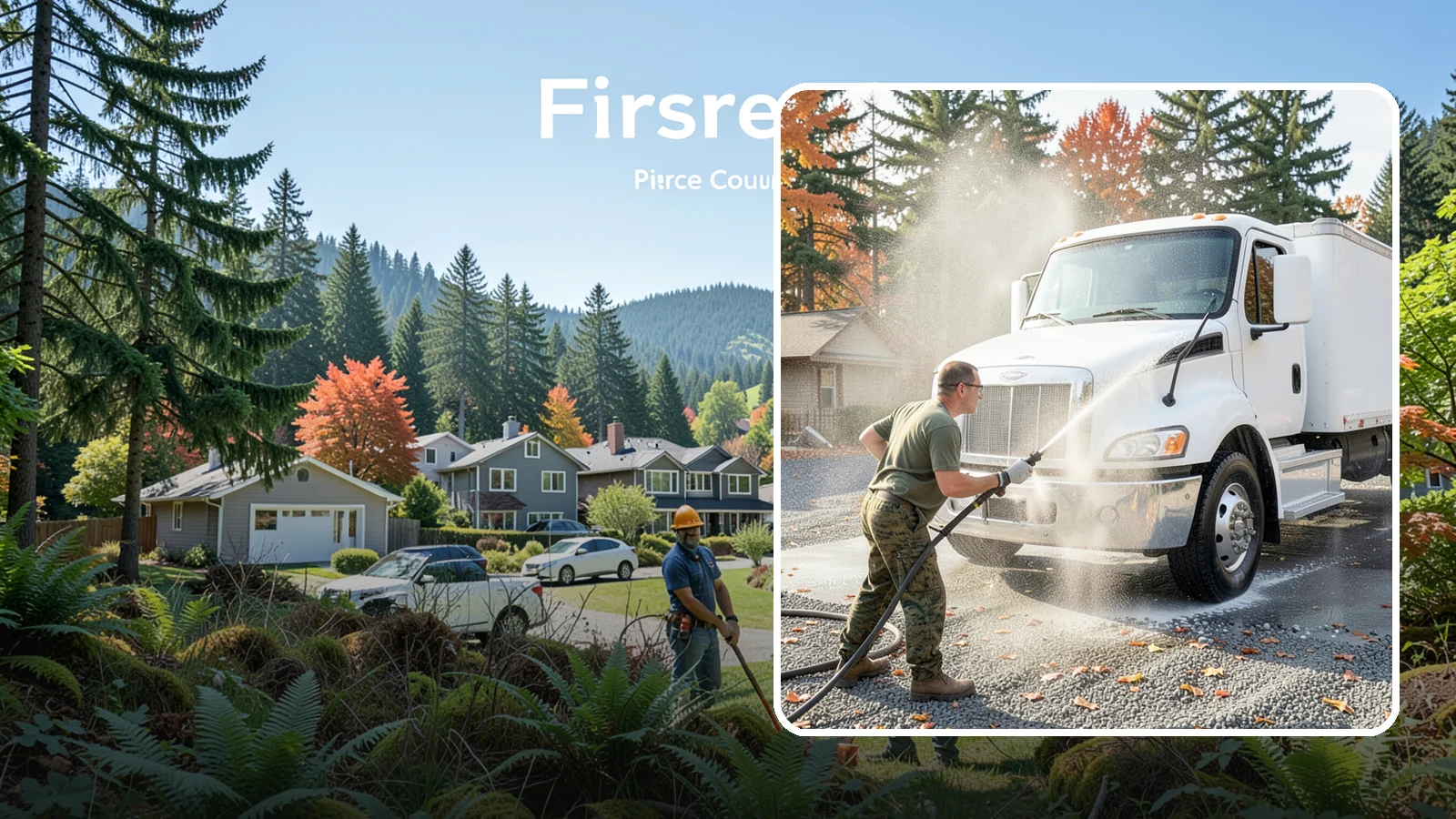 Semi-Truck Washing in Fircrest, Pierce County, WA - We wash semi-trucks and trailers, clearing the road grime, salt film, and exhaust soot that build up over long Northwest hauls.