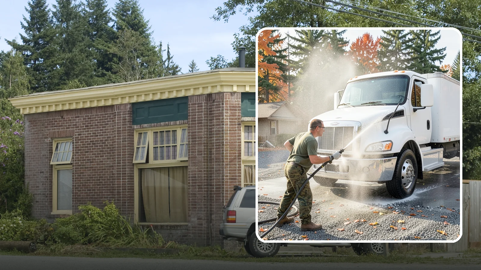 Semi-Truck Washing in Hamilton, Skagit County, WA - We wash semi-trucks and trailers, clearing the road grime, salt film, and exhaust soot that build up over long Northwest hauls.