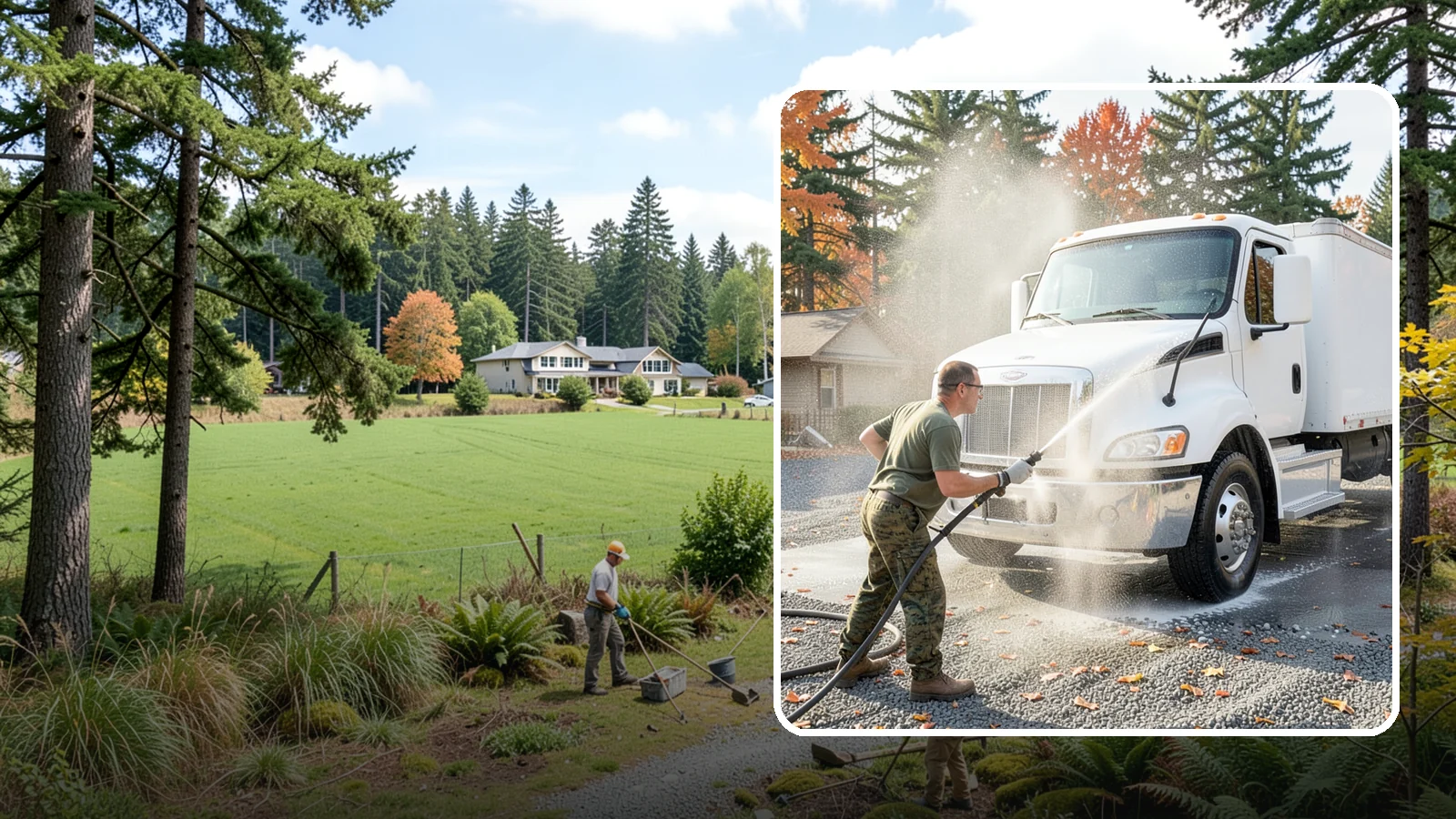 Semi-Truck Washing in Lyman, Skagit County, WA - We wash semi-trucks and trailers, clearing the road grime, salt film, and exhaust soot that build up over long Northwest hauls.