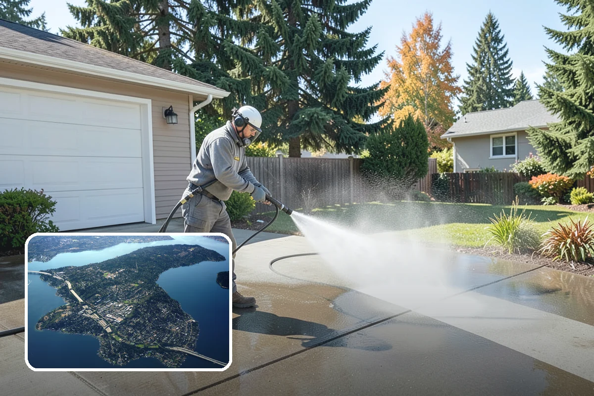 Semi-Truck Washing in Mercer Island, King County, WA - Breaks down exhaust soot and mountain-pass salt film