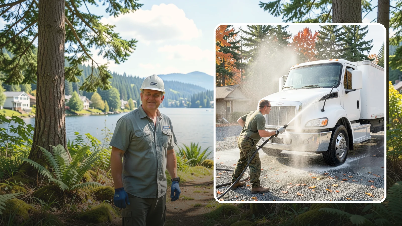 Semi-Truck Washing in Milton, King County, WA - We wash semi-trucks and trailers, clearing the road grime, salt film, and exhaust soot that build up over long Northwest hauls.