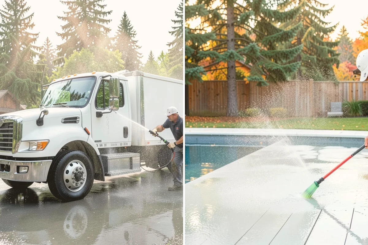 Semi-Truck Washing in Mount Vernon, Skagit County, WA - Pre-soak the tractor and trailer surfaces