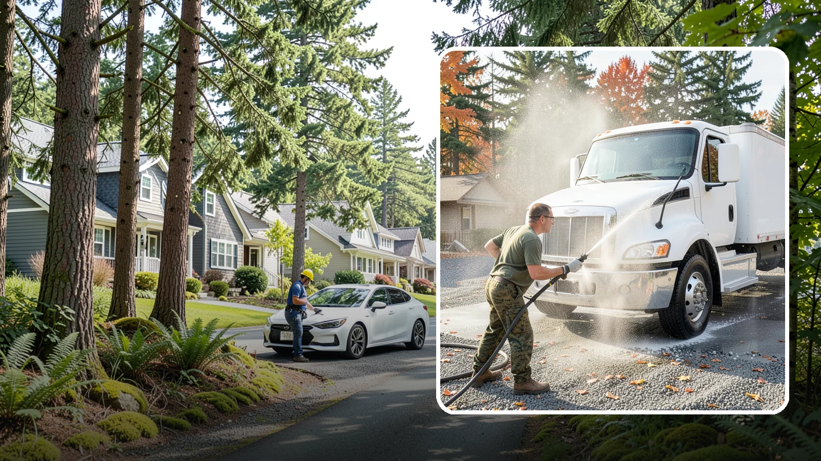 Semi-Truck Washing in Normandy Park, King County, WA - We wash semi-trucks and trailers, clearing the road grime, salt film, and exhaust soot that build up over long Northwest hauls.