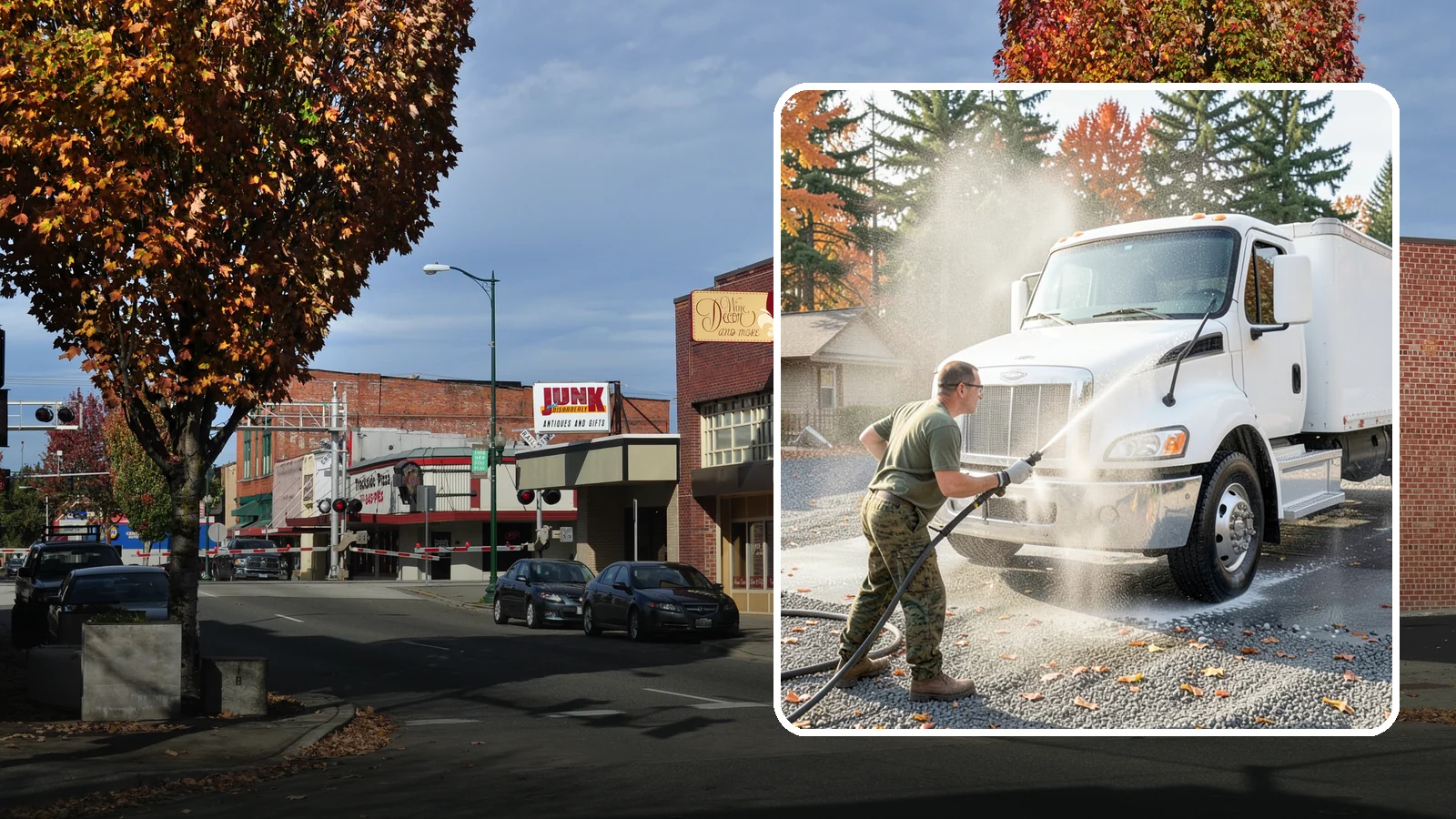 Semi-Truck Washing in Puyallup, Pierce County, WA - We wash semi-trucks and trailers, clearing the road grime, salt film, and exhaust soot that build up over long Northwest hauls.