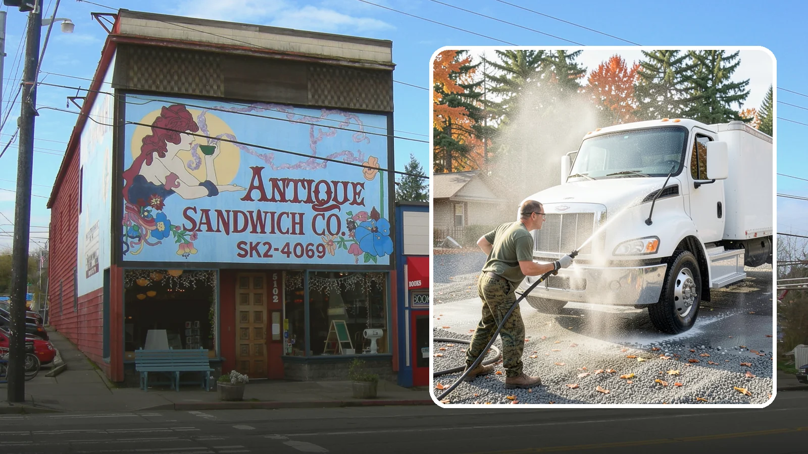 Semi-Truck Washing in Ruston, Pierce County, WA - We wash semi-trucks and trailers, clearing the road grime, salt film, and exhaust soot that build up over long Northwest hauls.