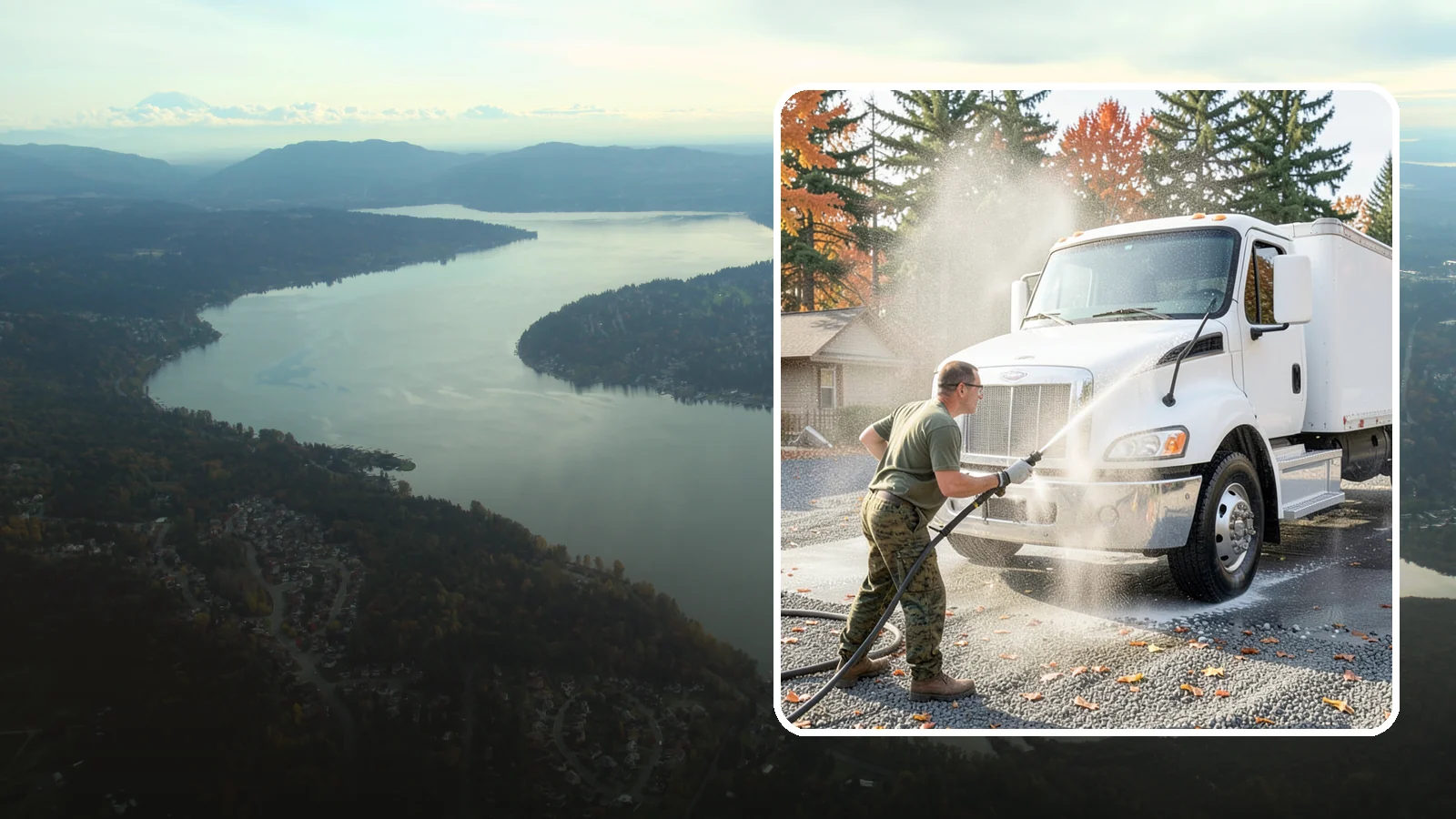 Semi-Truck Washing in Sammamish, King County, WA - We wash semi-trucks and trailers, clearing the road grime, salt film, and exhaust soot that build up over long Northwest hauls.