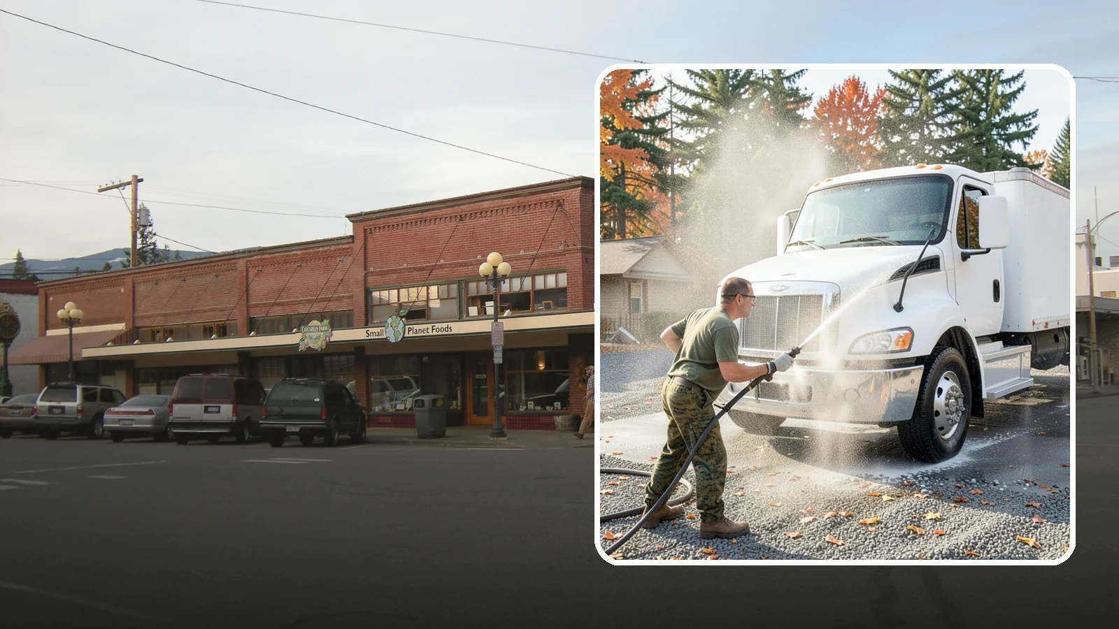 Semi-Truck Washing in Sedro-Woolley, Skagit County, WA - We wash semi-trucks and trailers, clearing the road grime, salt film, and exhaust soot that build up over long Northwest hauls.