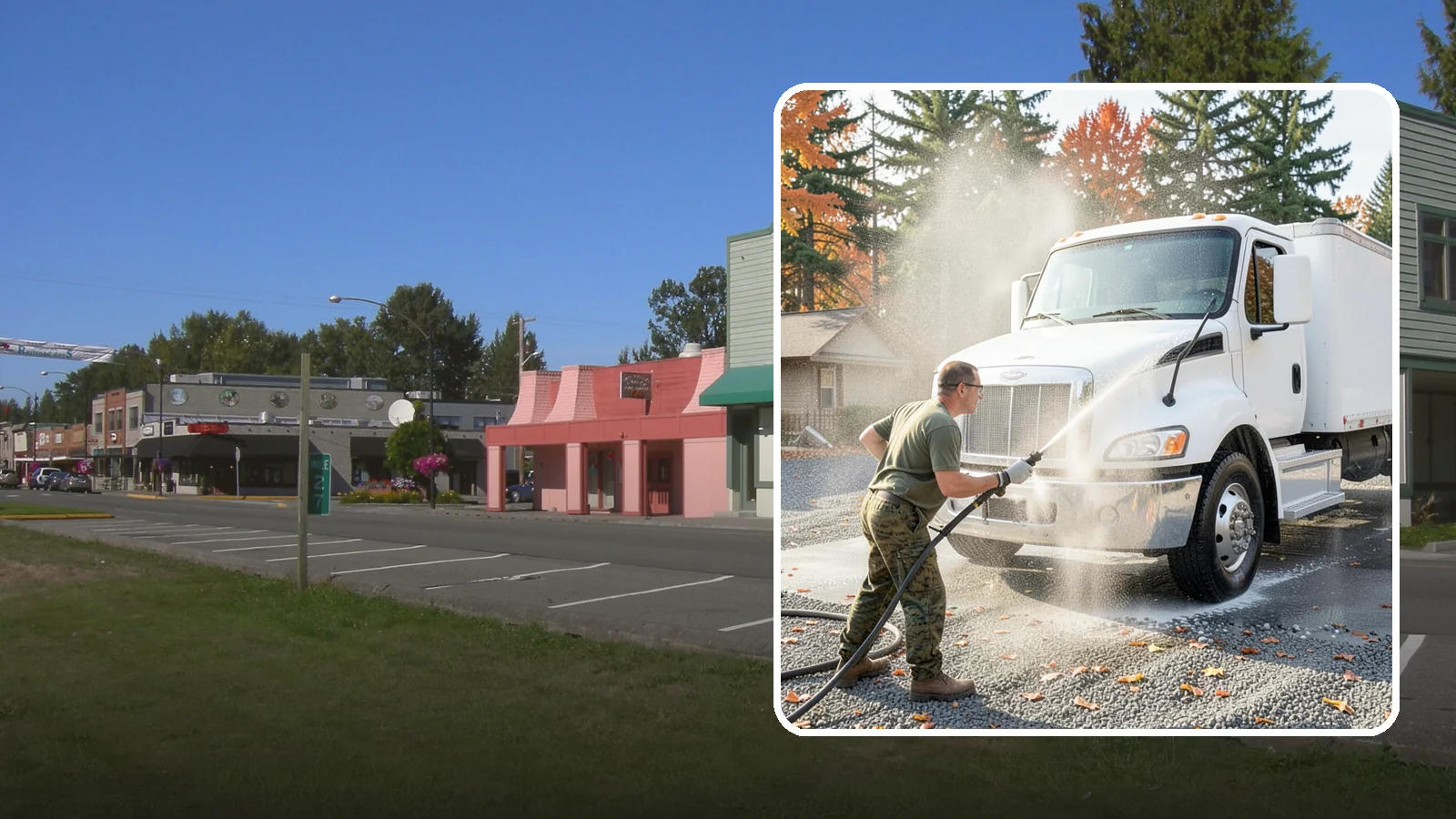 Semi-Truck Washing in Snoqualmie, King County, WA - We wash semi-trucks and trailers, clearing the road grime, salt film, and exhaust soot that build up over long Northwest hauls.