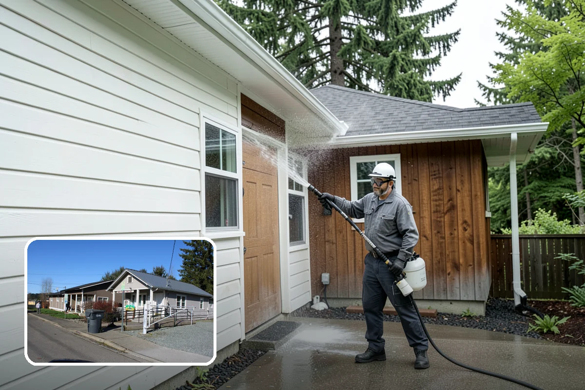 Semi-Truck Washing in South Prairie, Pierce County, WA - Breaks down exhaust soot and mountain-pass salt film