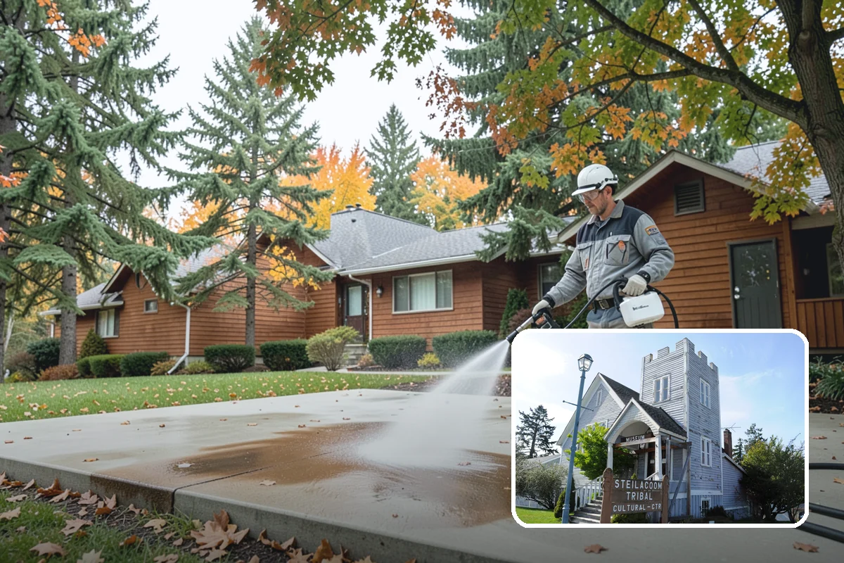 Semi-Truck Washing in Steilacoom, Pierce County, WA - Breaks down exhaust soot and mountain-pass salt film